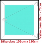 Plastov okna O SOFT ka 105 a 110cm x vka 50-70cm 